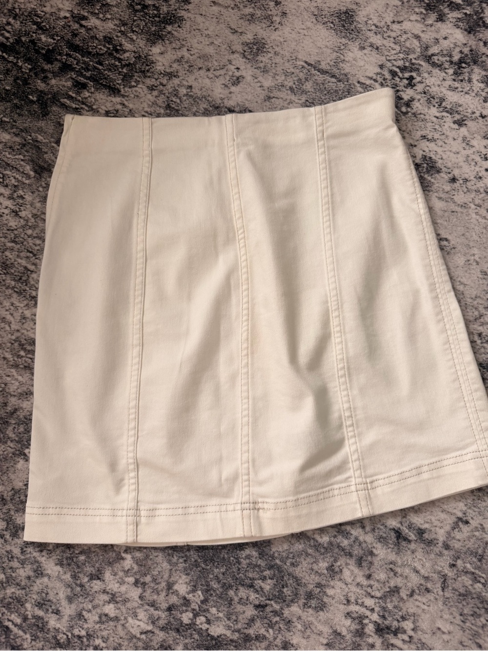 Free People Cream Paneled Mini Skirt
